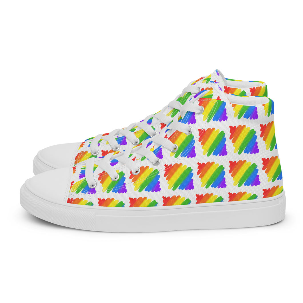 Rainbow Tile high top canvas shoes (Femme sizes)