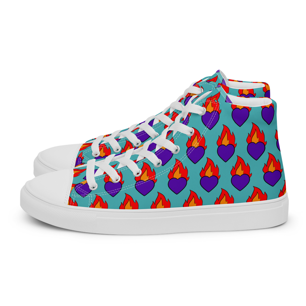Saintly Hearts high top canvas shoes (Femme sizes)