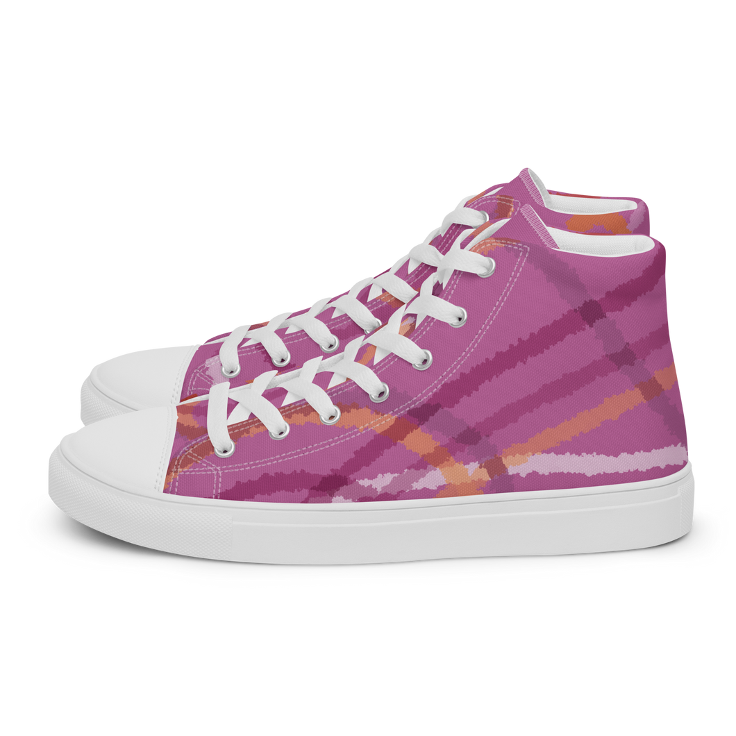 Abstract Lesbian Pride high top canvas shoes (Femme sizes)