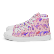 Load image into Gallery viewer, Sunset Camel March high top canvas shoes (Femme sizes)
