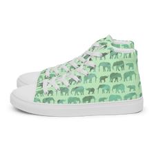 Load image into Gallery viewer, Elephant Jade Parade high top canvas shoes (Femme sizes)
