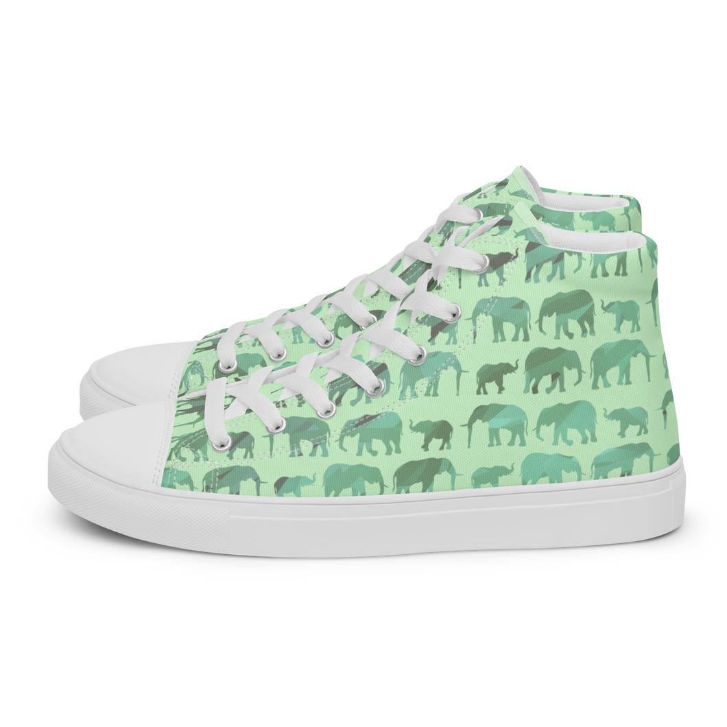 Elephant Jade Parade high top canvas shoes (Femme sizes)