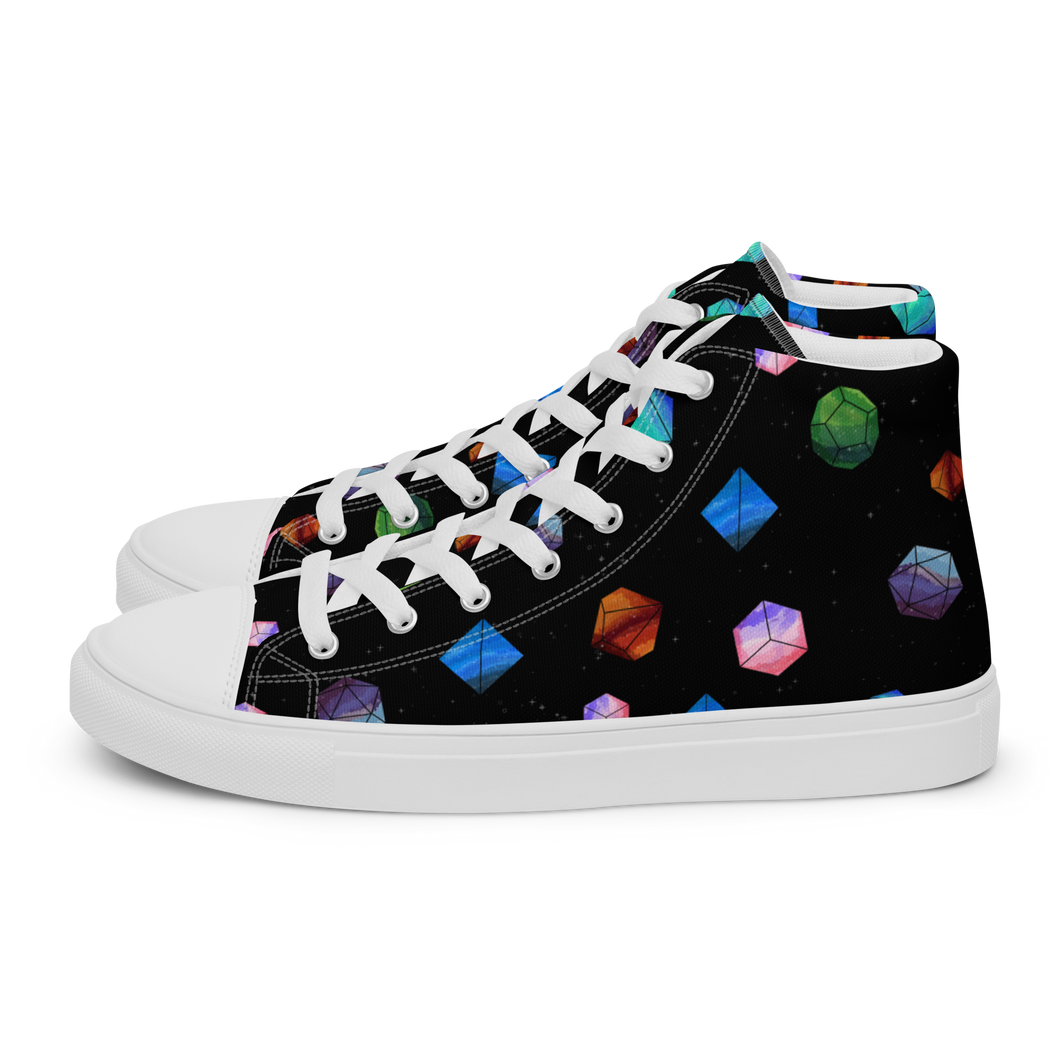 Galaxy Polyhedrons high top canvas shoes (femme sizes)