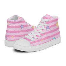 Load image into Gallery viewer, Boyfriend Stripe high top canvas shoes
