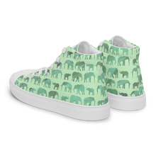 Load image into Gallery viewer, Elephant Jade Parade high top canvas shoes (Femme sizes)
