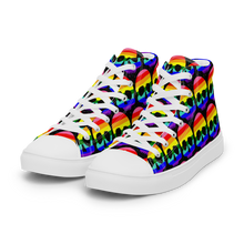 Load image into Gallery viewer, Pride Skull high top canvas shoes (Femme sizes)

