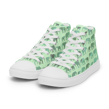 Load image into Gallery viewer, Elephant Jade Parade high top canvas shoes (Femme sizes)
