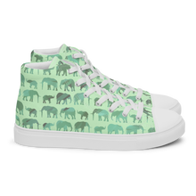 Load image into Gallery viewer, Elephant Jade Parade high top canvas shoes (Femme sizes)
