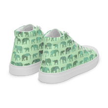 Load image into Gallery viewer, Elephant Jade Parade high top canvas shoes (Femme sizes)
