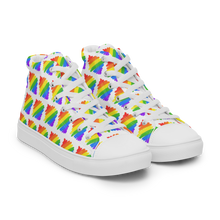 Load image into Gallery viewer, Rainbow Tile high top canvas shoes (Femme sizes)
