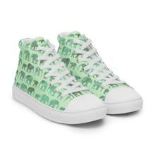 Load image into Gallery viewer, Elephant Jade Parade high top canvas shoes (Femme sizes)
