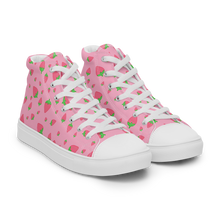 Load image into Gallery viewer, Strawberry high top canvas shoes (femme sizes)
