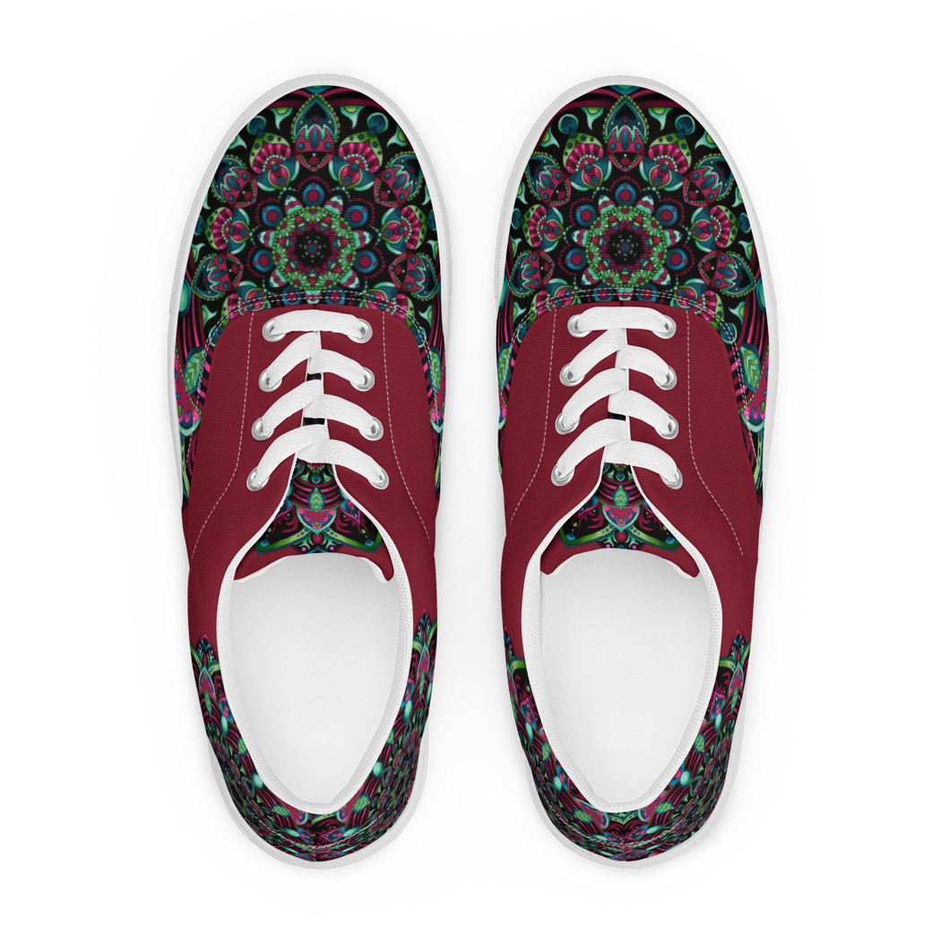 Fire And Earth Mandala lace-up canvas shoes )Femme Sizes)