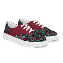 Load image into Gallery viewer, Fire And Earth Mandala lace-up canvas shoes )Femme Sizes)
